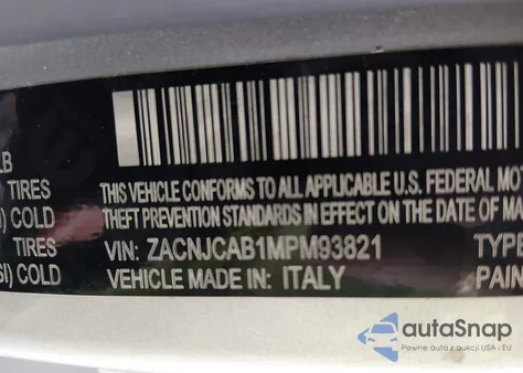 2021 Jeep Renegade Sport Fwd z USA, uszkodzony, nr VIN ZACNJCAB1MPM93821